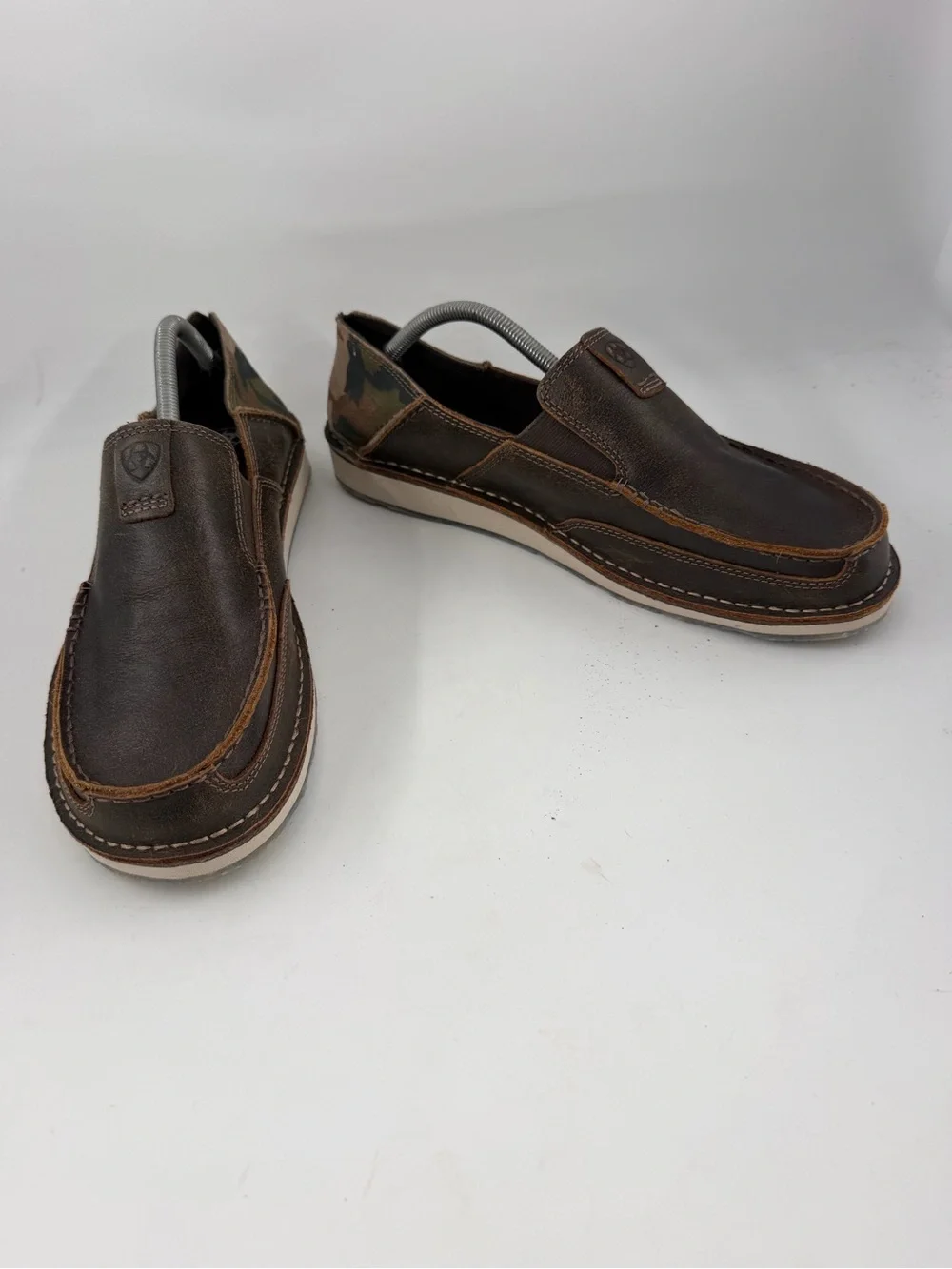 NEW! Ariat Men’s Cruiser Boat -SZ 11.5 D- Brown/Camo Slip-On Shoes Loafers